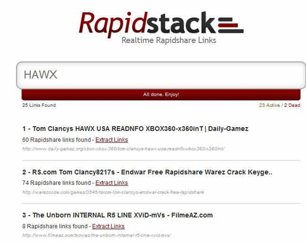 Search Rapidshare Download Links All At Once