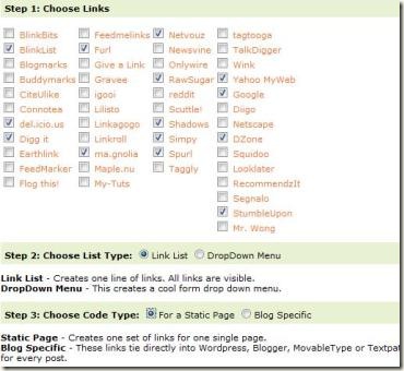 Social Bookmark Link Creator