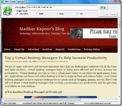 Web Screen Capture